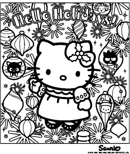 Hello Kitty Christmas Coloring Pages - Part 4